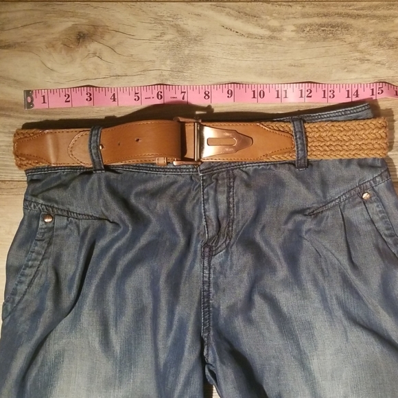 Vero moda cropped jean with belt dark wash - Picture 2 of 8